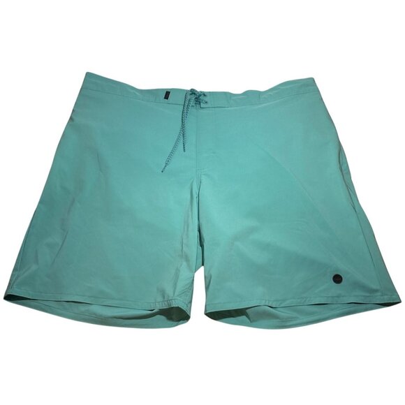 Far West Swim Shorts Mens Turquoise Drawstring 2XL Elastic Waist Pocket Lining - Picture 1 of 10